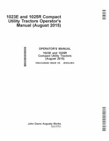 John Deere 1023E, 1026R compact utility tractor pdf operator's manual  - John Deere manuals - JD-OMLVU28482-EN