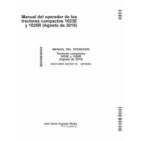 John Deere 1023E, 1026R trator utilitário compacto pdf manual do operador ES - John Deere manuais - JD-OMLVU30680-ES