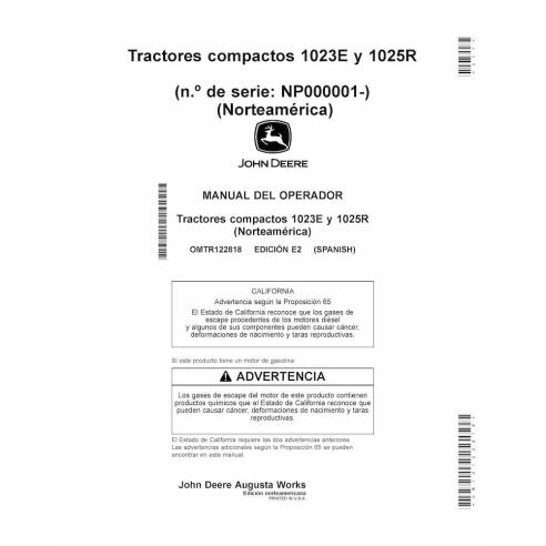 John Deere 1023E, 1026R tractor utilitario compacto pdf manual del operador ES - John Deere manuales - JD-OMTR122818-ES