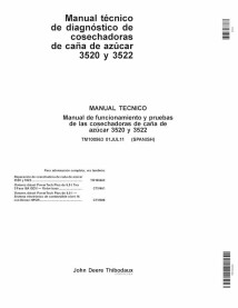 TM100563-ES Manual técnico de diagnóstico de la cosechadora de caña de azúcar John Deere 3520, 3522 ES (TM100563)