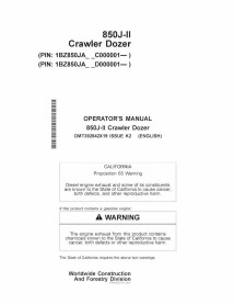 JD-OMT392842X19 John Deere 850J-II crawler dozer operator's manual (OMT392842X19)