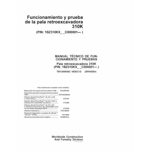 TM13056x63-ES John Deere 310K backhoe loader diagnosis and tests manual PT (TM13056x63)