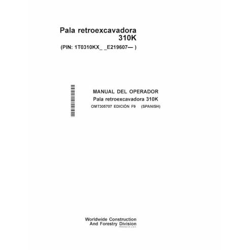 John Deere 310K retroescavadeira pdf manual do operador ES - John Deere manuais - JD-OMT305707-ES