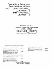 John Deere 210G, 210GLC excavator pdf diagnosis and tests manual PT - John Deere manuals - JD-TM12691-PT