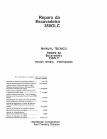 John Deere 350GLC escavadora pdf manual técnico de reparação PT - John Deere manuais - JD-TM12321-PT