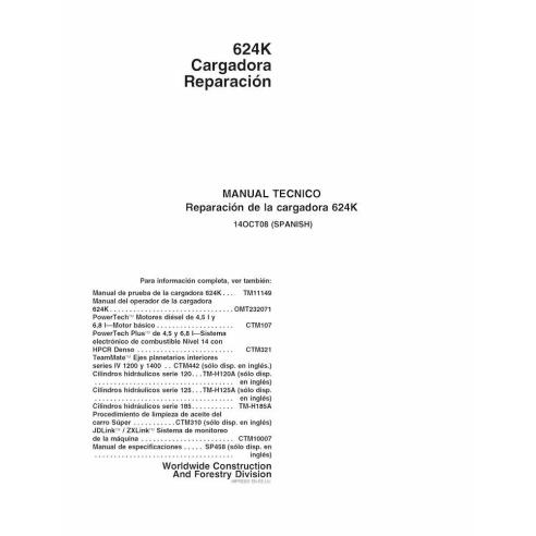John Deere 624K cargador pdf manual técnico de reparación ES - John Deere manuales - JD-TM11151-ES