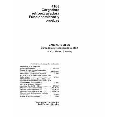 TM10137-ES John Deere 410J retroescavadeira pdf manual de diagnóstico e testes ES