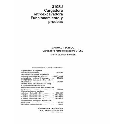 John Deere 310SJ tractopelle pdf diagnostic et manuel de tests ES - John Deere manuels - JD-TM10136-ES
