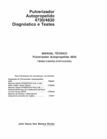 John Deere 4730, 4830 pulverizador pdf manual de diagnóstico y pruebas PT - John Deere manuales