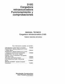 John Deere 310G retroescavadeira pdf manual de diagnóstico e testes ES - John Deere manuais - JD-TM2940-ES