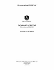 John Deere 670G, 670GP grader pdf parts catalog ES - John Deere manuals - JD-PC10100S-ES