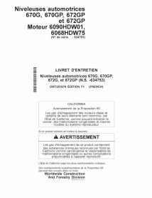 John Deere 670G, 670GP, 672G et 672GP niveleuse pdf manuel d'utilisation FR - John Deere manuels - JD-OMT251679-FR