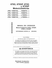 John Deere 670G, 670GP, 672G and 672GP grader pdf operator's manual ES - John Deere manuals - JD-OMT390948X63-ES