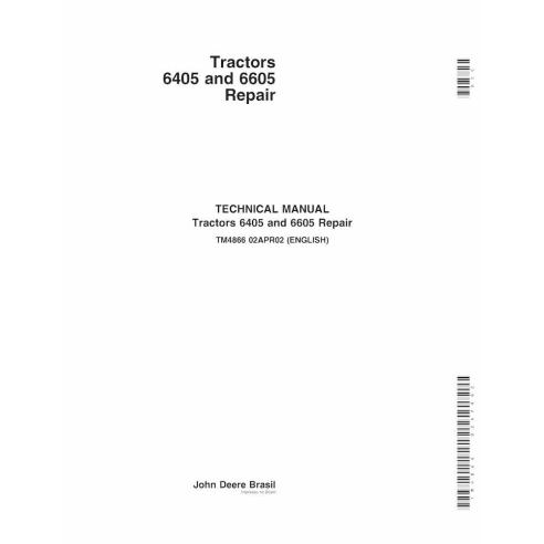 TM4866 John Deere 6405, 6605 tractor repair technical manual (TM4866)