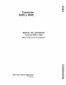 John Deere 6205, 6505 tractor pdf manual del operador ES - John Deere manuales - JD-OMAL119239-ES