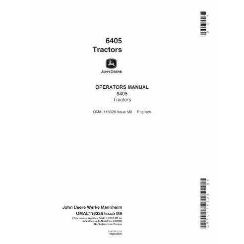 John Deere 6405 tracteur manuel d'utilisation pdf. - John Deere manuels - JD-OMAL116326-EN