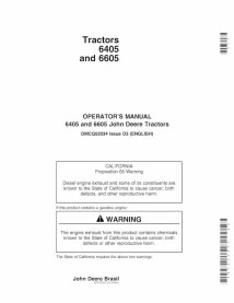 John Deere 6405, 6605 tracteur pdf manuel d'utilisation - John Deere manuels - JD-OMCQ52034-EN