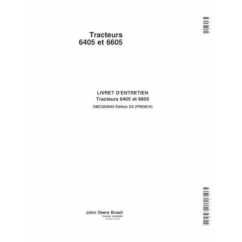 John Deere 6405, 6605 tractor pdf operator's manual FR - John Deere manuals - JD-OMCQ52645-FR