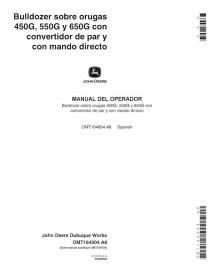 John Deere 450G, 550G, 650G bulldozer pdf manuel d'utilisation ES - John Deere manuels - JD-OMT164004-ES