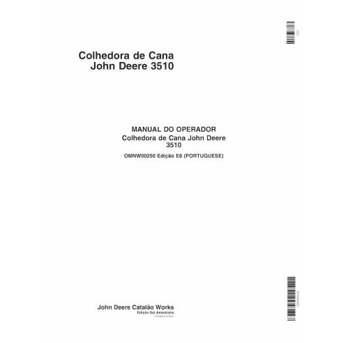 Colheitadeira de cana John Deere 3510 pdf manual do operador PT - John Deere manuais - JD-OMNW00250-PT