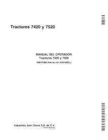 John Deere 7420, 7520 tractor pdf manual del operador ES - John Deere manuales - JD-OMP70860-ES