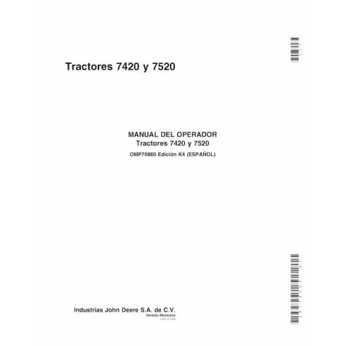 John Deere 7420, 7520 tractor pdf manual del operador ES - John Deere manuales - JD-OMP70860-ES