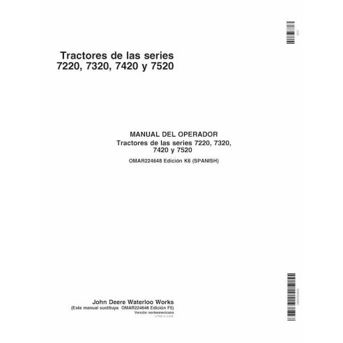 John Deere 7220, 7320, 7420, 7520 tractor pdf manual del operador ES - John Deere manuales - JD-OMAR224648-ES