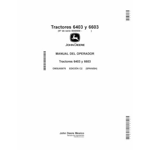 John Deere 6403, 6603 tracteur pdf manuel d'utilisation ES - John Deere manuels - JD-OMSU65876-ES