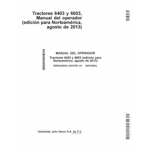 JD-OMRE226034-ES Manual do operador do trator John Deere 6403, 6603 ES (OMRE226034)