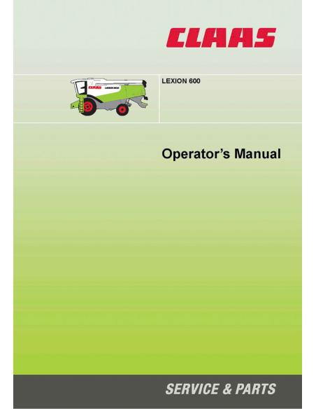 CLA-2938357 Manual del operador de la cosechadora claas Lexion 600