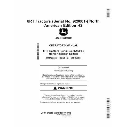JD-OMTA28825 John Deere 8RT 310, 8RT 340, 8RT 370, 8RT 410 SN 929001- tractor operator's manual (OMTA28825)