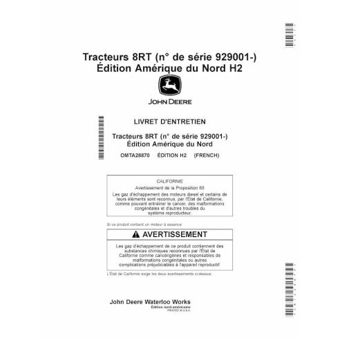 JD-OMTA28870_FR Manual del operador del tractor John Deere 8RT 310, 8RT 340, 8RT 370, 8RT 410 SN 929001 (OMTA28870_FR)
