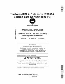 JD-OMTA28827-ES John Deere 8RT 310, 8RT 340, 8RT 370, 8RT 410 SN 929001- tractor operator's manual ES (OMTA28827)