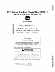 JD-OMRE593061 Manual do operador do trator John Deere 8RT 310, 8RT 340, 8RT 370, 8RT 410 SN 927001-929000 (OMRE593061)