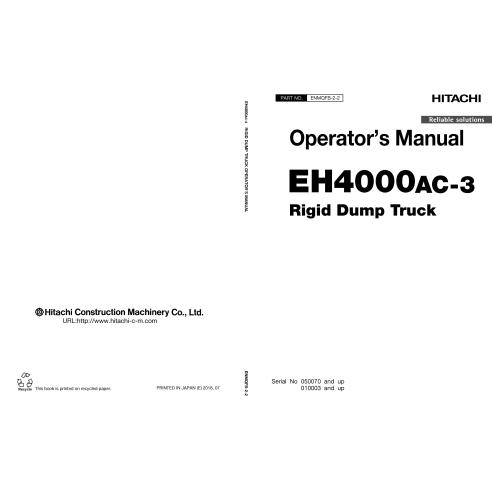 Manual do operador do caminhão basculante Hitachi EH 4000AC-3 pdf - Hitachi manuais - HITACHI-ENMQFB22