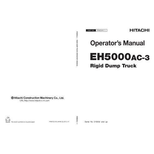 Hitachi EH 5000AC-3 camion à benne basculante pdf manuel de l'opérateur - Hitachi manuels - HITACHI-ENMQHA11