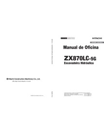 Hitachi ZX 870LC-5G escavadeira hidráulica pdf manual de oficina PT - Hitachi manuais - HITACHI-WJBE91PR00