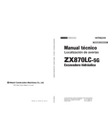 Excavadora hidráulica Hitachi ZX 870LC-5G pdf solución de problemas manual técnico ES - Hitachi manuales - HITACHI-TTJBE91ES00