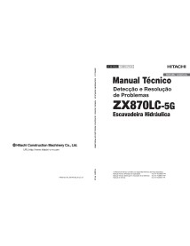 Hitachi ZX 870LC-5G escavadeira hidráulica pdf manual técnico de solução de problemas PT - Hitachi manuais - HITACHI-TTJBE91PR00