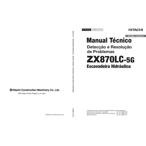 Hitachi ZX 870LC-5G escavadeira hidráulica pdf manual técnico de solução de problemas PT - Hitachi manuais - HITACHI-TTJBE91PR00