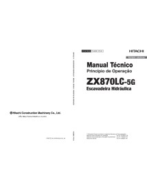 Excavadora hidráulica Hitachi ZX 870LC-5G pdf principio operativo manual técnico PT - Hitachi manuales - HITACHI-TOJBE91PR00