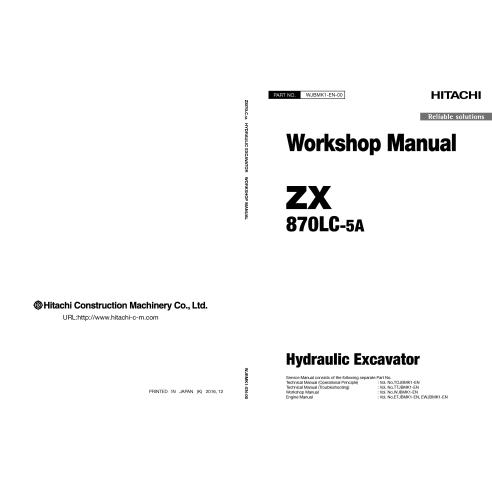 Hitachi ZX 870LC-5A escavadeira hidráulica pdf manual de oficina - Hitachi manuais - HITACHI-WJBMK1EN00