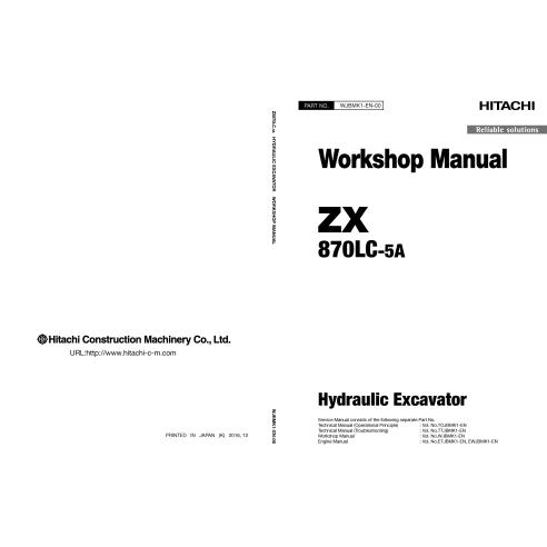 Pelle hydraulique Hitachi ZX 870LC-5A manuel d'atelier pdf - Hitachi manuels - HITACHI-WJBMK1EN00