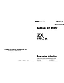 Hitachi ZX 870LC-5A excavadora hidráulica pdf manual de taller ES - Hitachi manuales - HITACHI-WJBMK1ES00