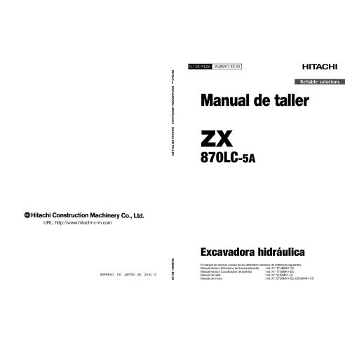 Hitachi ZX 870LC-5A escavadeira hidráulica pdf manual de oficina ES - Hitachi manuais - HITACHI-WJBMK1ES00
