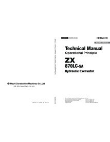 Pelle hydraulique Hitachi ZX 870LC-5A pdf principe de fonctionnement manuel technique - Hitachi manuels - HITACHI-TOJBMK1EN00