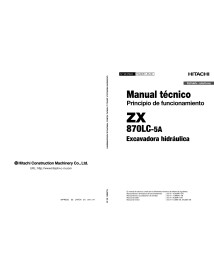 Excavadora hidráulica Hitachi ZX 870LC-5A pdf principio operativo manual técnico ES - Hitachi manuales - HITACHI-TOJBMK1ES00