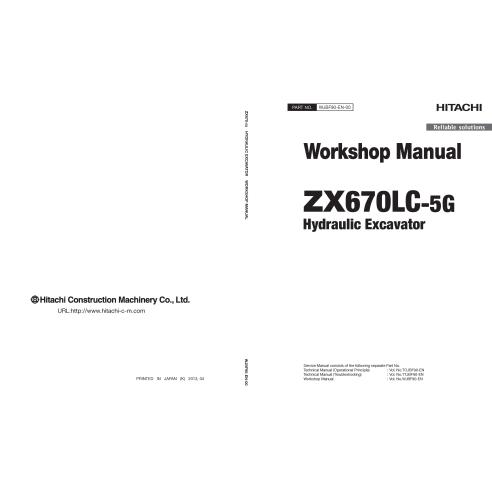 Hitachi ZX 670LC-5G escavadeira hidráulica pdf manual de oficina - Hitachi manuais - HITACHI-WJBF90EN00