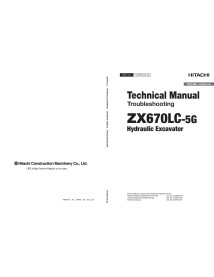 Hitachi ZX 670LC-5G escavadeira hidráulica pdf manual técnico de solução de problemas - Hitachi manuais - HITACHI-TTJBF90EN00