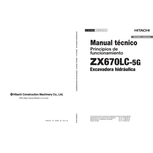 Hitachi ZX 670LC-5G escavadeira hidráulica pdf princípio operacional manual técnico ES - Hitachi manuais - HITACHI-TOJBF90ES00